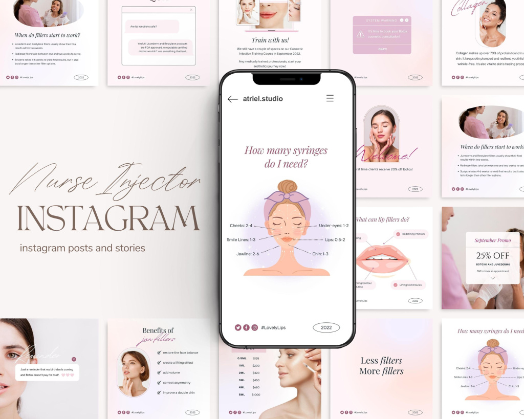 Aesthetic Nurse Instagram Templates – Atriel