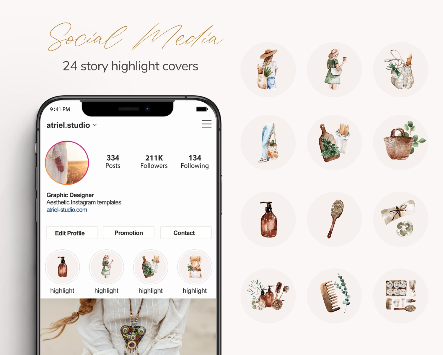 Boho Instagram Highlight Covers - Atriel