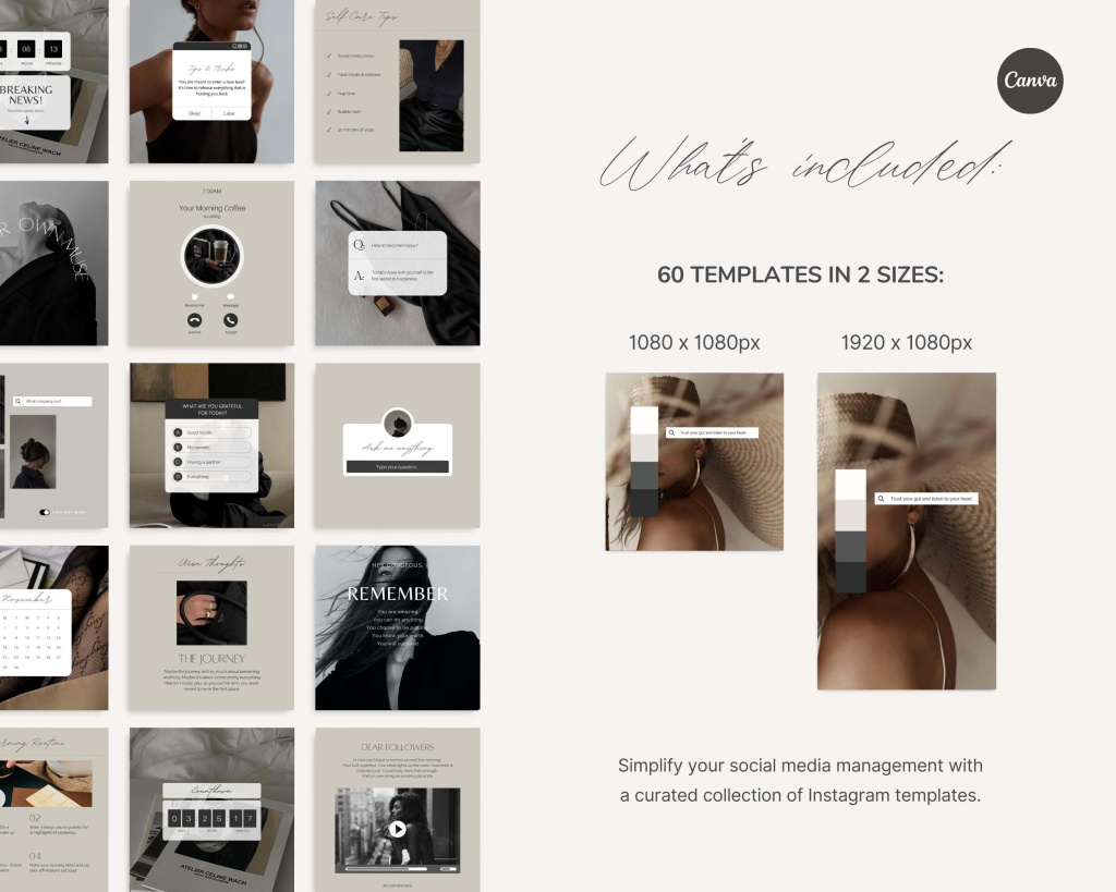 Dark Aesthetic Instagram Templates - Atriel