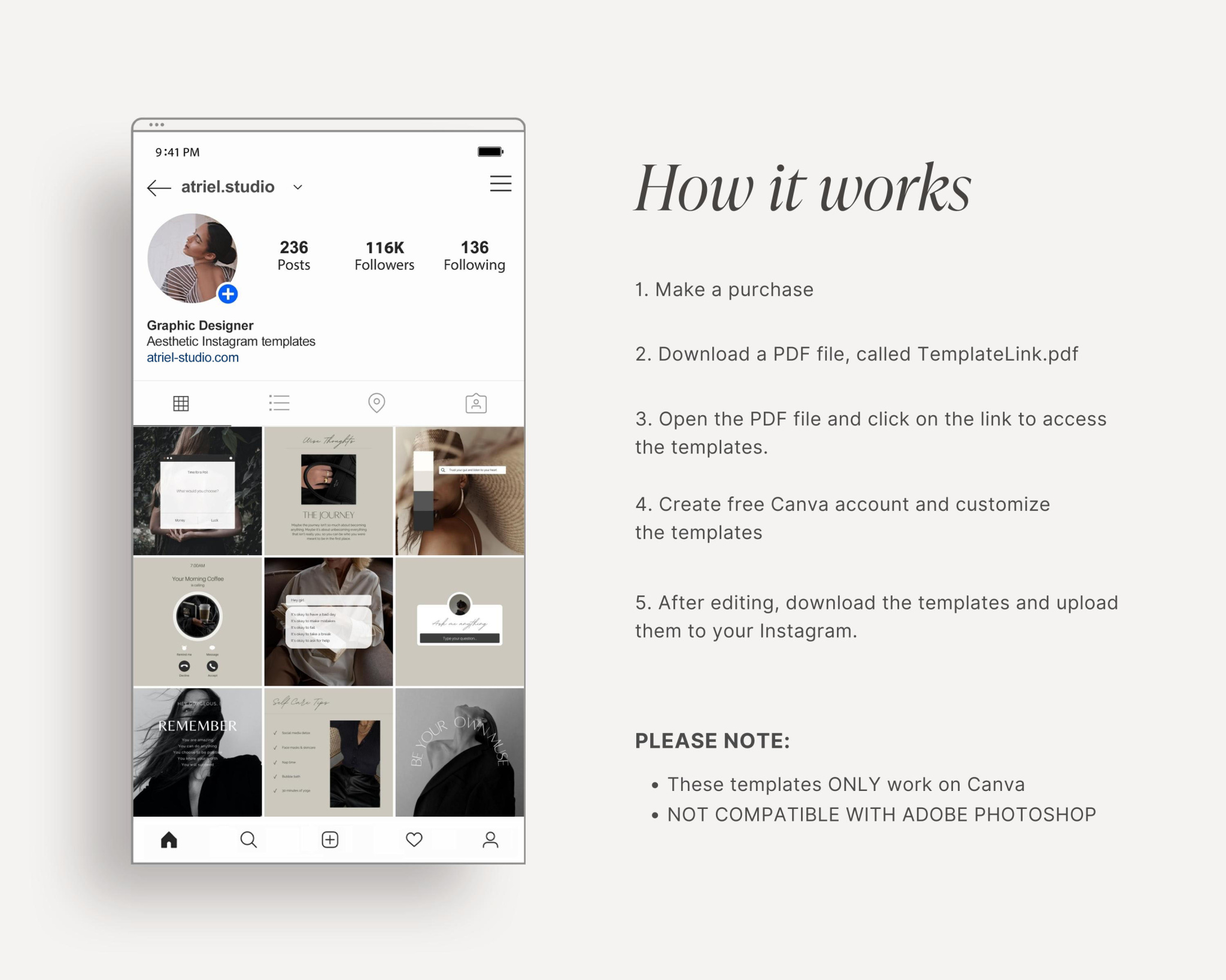 Dark Aesthetic Instagram Templates - Atriel
