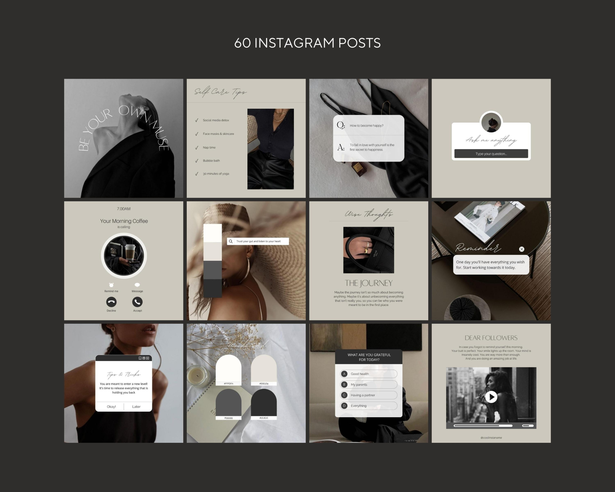 Dark Aesthetic Instagram Templates - Atriel